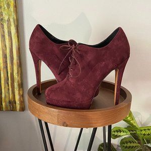 Burgundy Only Maker Platform Stiletto Heels